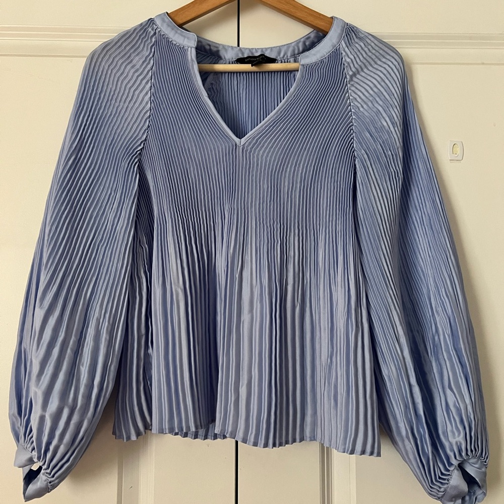 Banana Republic Light Blue Pleated Blouse